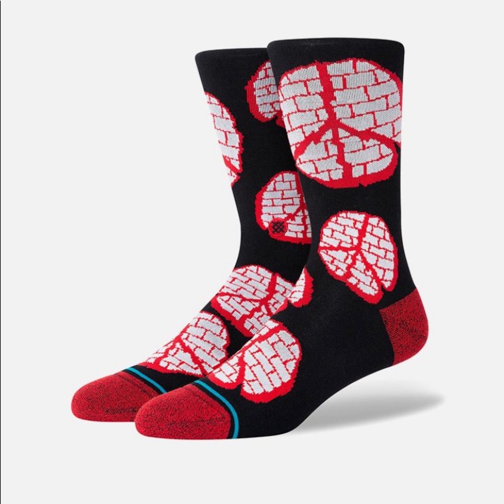Stance Rocksteady Peace Sign Crew Socks Large